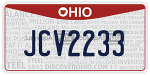 JCV2233  license plate in OH