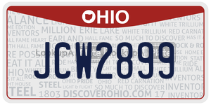JCW2899  license plate in OH