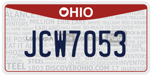 JCW7053 license plate in Ohio