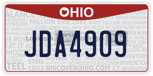 JDA4909  license plate in OH