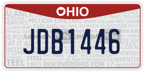 JDB1446 license plate in Ohio