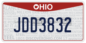 JDD3832 license plate in Ohio