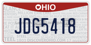 JDG5418  license plate in OH