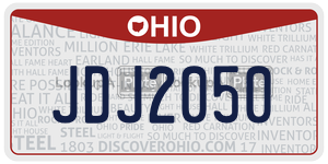 JDJ2050 license plate in Ohio