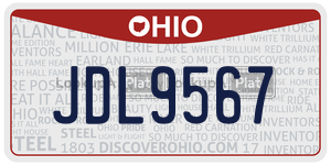 JDL9567 license plate in Ohio