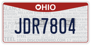 JDR7804  license plate in OH