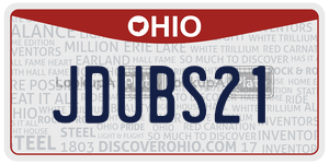 JDUBS21 license plate in Ohio