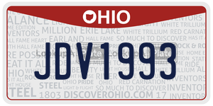 JDV1993  license plate in OH