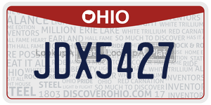 JDX5427  license plate in OH