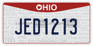 JED1213  license plate in OH
