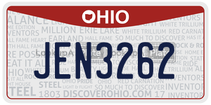 JEN3262  license plate in OH