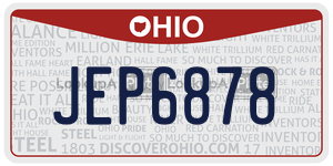 JEP6878 license plate in Ohio