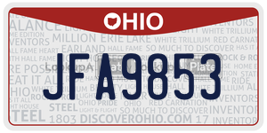 JFA9853 license plate in Ohio