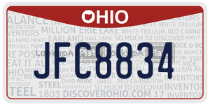JFC8834  license plate in OH