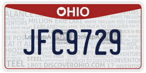 JFC9729  license plate in OH