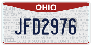 JFD2976  license plate in OH