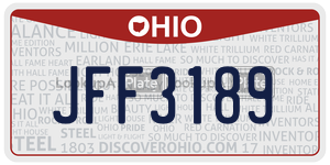 JFF3189  license plate in OH