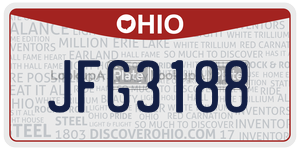 JFG3188  license plate in OH