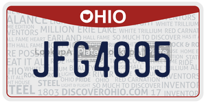JFG4895  license plate in OH