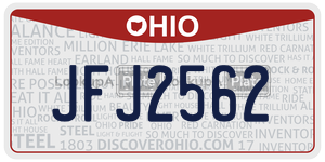 JFJ2562  license plate in OH