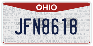 JFN8618 license plate in Ohio