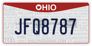 JFQ8787 license plate in Ohio