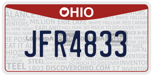 JFR4833 license plate in Ohio