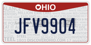 JFV9904  license plate in OH