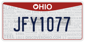 JFY1077  license plate in OH
