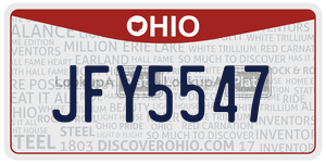 JFY5547 license plate in Ohio