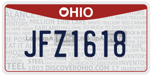 JFZ1618  license plate in OH