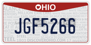 JGF5266 license plate in Ohio
