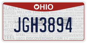 JGH3894  license plate in OH