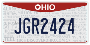 JGR2424 license plate in Ohio