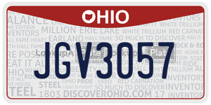 JGV3057  license plate in OH