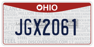 JGX2061  license plate in OH
