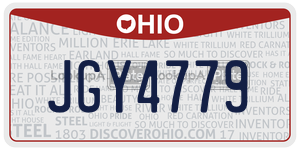 JGY4779 license plate in Ohio