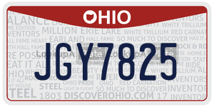 JGY7825 license plate in Ohio