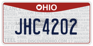 JHC4202  license plate in OH