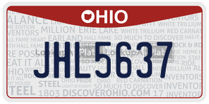 JHL5637 license plate in Ohio