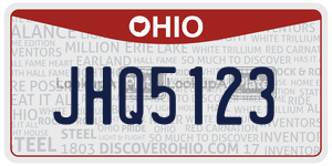 JHQ5123 license plate in Ohio