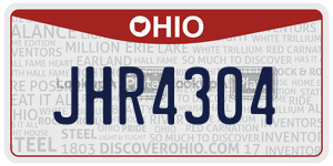 JHR4304 license plate in Ohio