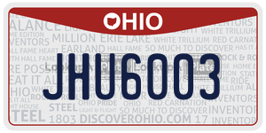 JHU6003  license plate in OH