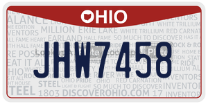 JHW7458  license plate in OH