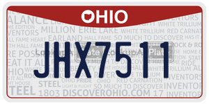 JHX7511  license plate in OH