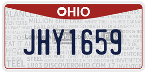 JHY1659 license plate in Ohio