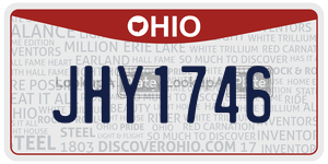 JHY1746  license plate in OH