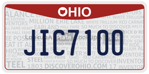JIC7100  license plate in OH