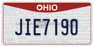 JIE7190 license plate in Ohio