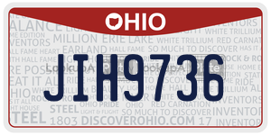 JIH9736  license plate in OH